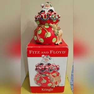 Fitz and Floyd Red and Green Holiday Vase